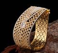 Exquisite Gold-Plated Diamond-Cut Bangle for Women – Luxury Bridal & Party Jewelry