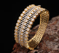 Radiant Gold-Plated Elegant Crystal-Cut Bangle – Glamorous Bridal & Party Jewelry for Women
