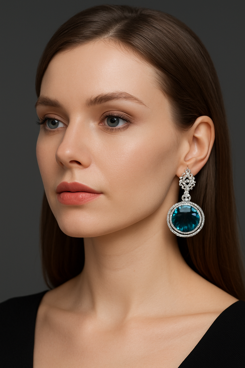 Royal Blue Crystal Drop Earrings for Women – Luxury Silver Plated Long Dangler Earrings with Sparkling CZ Diamonds | Haamsi Jewellery