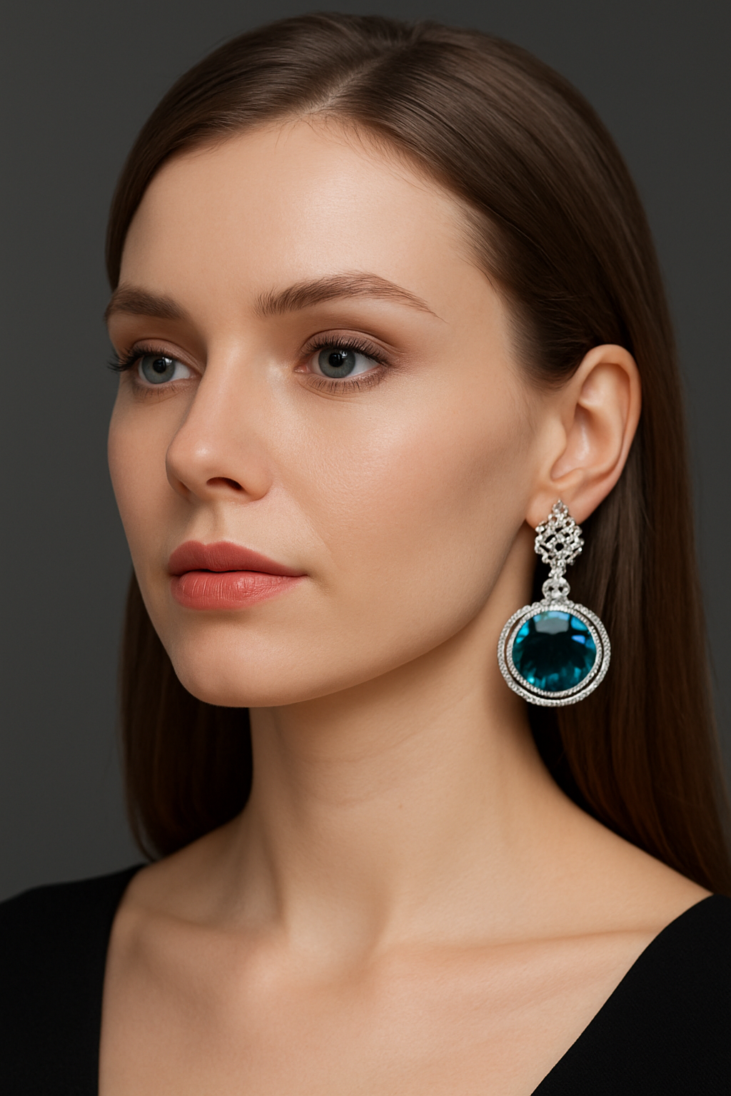 Royal Blue Crystal Drop Earrings for Women – Luxury Silver Plated Long Dangler Earrings with Sparkling CZ Diamonds  Haamsi Jewellery